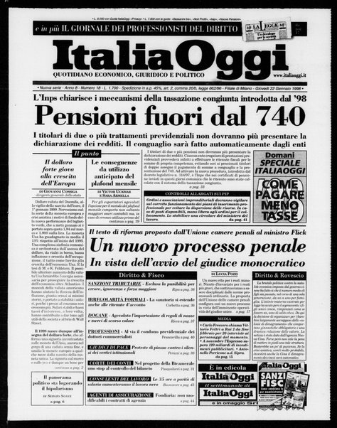 Italia oggi : quotidiano di economia finanza e politica